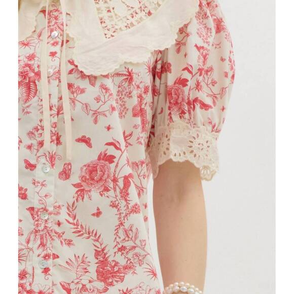 NEW ENTRO flawless impression crochet top in magenta - Picture 5 of 6